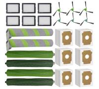Odashen Lot de 24 pièces de rechange pour aspirateur robot iRobot Roomba Max 705 Combo / 706 Combo, 4 brosses principales, 2 balais à roulettes, 6 brosses latérales, 6 filtres, 6 sacs à poussière