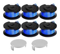 Odashen Lot de 8 bobines de fil de 0,2 cm pour débroussailleuse Hart à alimentation automatique sans fil et capuchon de rechange, bobine de rechange de 3,4 m (6 bobines + 2 capuchons)