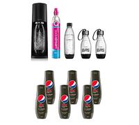 odastream Pack Machine à Eau Pétillante et Soda Terra Noire+Lot de 6 Concentrés Pepsi Max