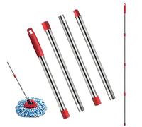 Odavom Spin Mop Stick - Triangle Spin Mop rechange, 4 pièces à montage rapi, poignée prolongée pour recharge serpillères pour têtes balai, serpillères triangles et têtes serpillère