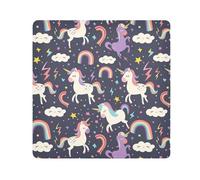 ODAWA Autocollant de protection pour objectif d'appareil photo Motif licorne rétro Bleu marine 55,1 x 55,1 cm