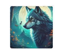 ODAWA Blue Wolf Moon Night Chiffon de protection autocollant pour objectif d'appareil photo 55,1 x 55,1 cm