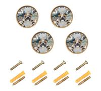 ODAWA Bulldog Pearl - Lot de 4 boutons d'armoire en zinc pour tiroirs de commode, 32 mm