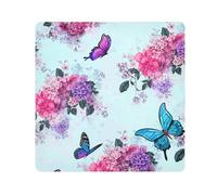 ODAWA Chiffons autocollants 35,1 x 35,1 cm, motif floral violet fleurs de protection pour objectif d'appareil photo, sac cosmétique portable pour voyage