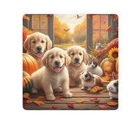 ODAWA Chiffons autocollants magiques pour appareil photo, objectif, ordinateur portable, motif chiots Golden Retriever, 35,1 x 35,1 cm