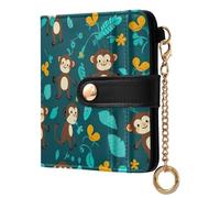 ODAWA Cute Monkey Portefeuille compact RFID pour femme avec 7 emplacements pour cartes, Singe mignon, one size, Portefeuille RFID