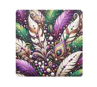 ODAWA Film de protection autocollant en forme de plume de Mardi Gras 35,1 x 35,1 cm pour appareil photo, objectif, ordinateur portable