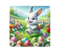 ODAWA Happy Rabbit Eggs Rainbow 35,1 x 35,1 cm Chiffon de protection autocollant pour objectif d'appareil photo, tablette et ordinateur portable