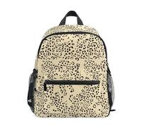 ODAWA Jungle Tan Sacs à dos pour enfants avec étiquette nominative, 30,5 cm Sac à dos de maternelle pour garçons, Imprimé léopard Beige 2, Medium