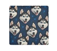 ODAWA Magic Cloth Cosmetic Cartoon Dog Heads Blue Dark Open Lay Flat Makeup Bag Wraps for Electronics 35,1 x 35,1 cm