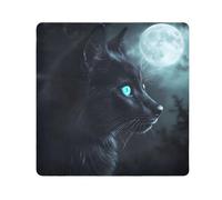 ODAWA Magic Wrapper Chiffon de protection autocollant pour objectif d'appareil photo Motif chat noir pleine lune Bleu 35 cm