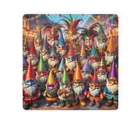 ODAWA Masque anti-rayures pour appareil photo 35 cm, masque magique en plumes de Mardi Gras pliable auto-adhésif, pour appareils électroniques, Nains de carnaval colorés, 21.7x21.7in, Nains de