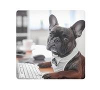 ODAWA Mignon bouledogue français drôle 35,1 x 35,1 cm en tissu autocollant de protection pour appareil photo, enveloppes autocollantes pour appareils électroniques