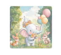 ODAWA Mignon éléphant lapins 55,1 x 55,1 cm tissu autocollant anti-rayures pour objectif d'appareil photo