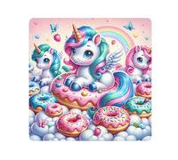 ODAWA Mignon licorne beignets rose 55,1 x 55,1 cm autocollant chiffon anti-rayures pour appareil photo Wraps pour appareils électroniques