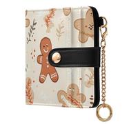 ODAWA Petit portefeuille compact pour femme Motif renard lapin, Joli biscuit de Noël beige, one size, Portefeuille RFID