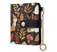 ODAWA Petit portefeuille compact pour femme Motif renard lapin, Lapin renard animal mignon automne, one size, Portefeuille RFID