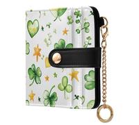ODAWA Petit portefeuille compact pour femme Motif renard lapin, Trèfle Saint-Patrick, one size, Portefeuille RFID