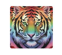 ODAWA Pochette de rangement anti-rayures en tissu autocollant anti-rayures Motif tigre arc-en-ciel 55,1 x 55,1 cm