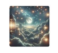 ODAWA Protection d'objectif d'appareil photo 35 cm, lune lanterne, étoiles, tissu autocollant bleu, emballage de protection pour appareil photo, enveloppe en tissu léger pour objectif d'appareil photo