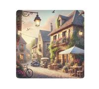 ODAWA Rustic Village Street Chiffon autocollant anti-rayures pour objectif d'appareil photo, tablette et ordinateur portable 35,1 x 35,1 cm