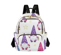 ODAWA Sac à dos matelassé tropical vert feuille de palmier avec poignée en cuir confortable et sac à dos léger, Gnomes Étoiles Colorées, Small, Sacs à dos de jour