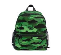 ODAWA Sac à dos pour enfants avec étiquette nominative, sac à dos préscolaire avec sangle de poitrine, sac à dos pour petits enfants, Camouflage militaire, Medium