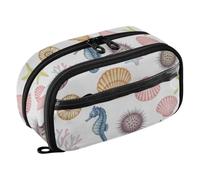 ODAWA Seahorse Trousse à crayons imperméable en PVC de grande capacité pour employés de bureau, 21,1 x 7,9 x 12,4 cm