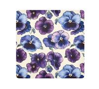 ODAWA Tissu auto-adhésif 55,1 x 55,1 cm - Motif pensées bleues et violettes - Multi-usage - Anti-rayures - Pochette de rangement