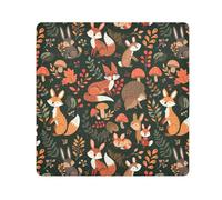 ODAWA Tissu autocollant 35,1 x 35,1 cm, motif renard d'automne vert, protection pour objectif d'appareil photo et objectif