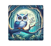 ODAWA Tissu autocollant 55,1 x 55,1 cm Motif hibou mystique bleu anti-rayures pour appareil photo, objectif, ordinateur portable