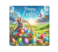 ODAWA Tissu autocollant anti-rayures pour appareil photo et objectif Motif marbre bleu doré 35,1 x 35,1 cm, œufs colorés lapin de Pâques, 13.8x13.8in, Œufs colorés Lapin de Pâques