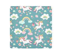 ODAWA Tissu autocollant doux réutilisable pour appareil photo et objectif Motif licorne Bleu 45 x 45 cm