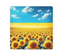 ODAWA Tissu autocollant doux réutilisable pour appareil photo, objectif, ordinateur portable Motif drapeau de l'Ukraine et tournesols 55,1 x 55,1 cm