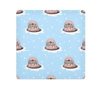 ODAWA Tissu autocollant pour objectif d'appareil photo - Trou de morse mignon - 35,1 x 35,1 cm - Anti-rayures - Pochette de rangement