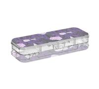 ODAWA Trousse à crayons avec 4 intercalaires amovibles Motif roses et papillons Violet 21,1 x 7,6 x 4,8 cm