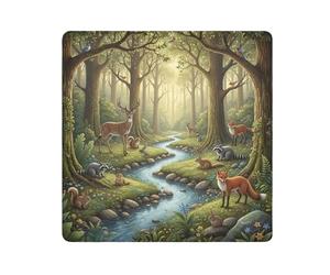 ODAWA Trousse de maquillage magique avec motif cerf, raton laveur, renard, écureuil, chiffon de protection autocollant pour rangement facile pour appareil photo, 55,1 x 55,1 cm