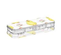 ODAWA Yellow Chickens Trousse à stylos rigides avec couvercle et fermeture à pression pour enfants 21,1 x 7,6 x 4,8 cm (L x l x H)