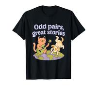 Odd Pairs Great Stories Carte du Monde Chat et Chien T-Shirt