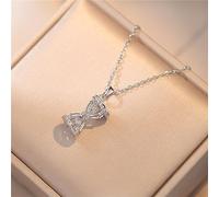 OdDdot À la Mode incrusté de Zircon Pendentif Sablier Or Argent Chaîne Collier Lumière Bijoux de Luxe pour Femmes Cadeau de fête d’Anniversaire