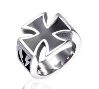 OdDdot Acier Inoxydable pour Hommes personnalisé Tendance Bague Croix de Foudre Saint-Valentin Loisirs Vacances Simple Anniversaire Bijoux