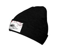 OdDdot Bonnet japonais imprimé soleil rouge pour homme et femme, chapeau d'hiver, bonnet en tricot, bonnet pour homme, chapeau sans bord, bonnet patineur, Noir , taille unique