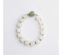OdDdot Bracelet de Jade Naturel Bracelet de Jade Blanc pour Femme personnalisée Casual Saint-Valentin Cadeau d’Anniversaire de Vacances