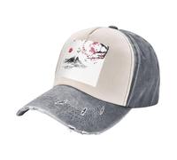 Odddot Casquette de baseball japonaise en coton imprimé soleil rouge, pour papa réglable, chapeau d'extérieur, casquette de baseball pour homme et femme, gris, taille unique