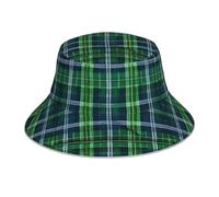 OdDdot Chapeau bob bleu écossais imprimé tartan chapeau de plage d'été chapeau de soleil chapeau de pêcheur bande réfléchissante chapeau de soleil pour femmes hommes, Tartan écossais bleu, taille