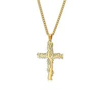 OdDdot Collier Croix d’Arbre de Vie en Acier Inoxydable pour Hommes Femmes Décontracté Personnalisé Hip Hop Neckchain Ins Style Bijoux Minimalistes