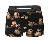 OdDdot Cub Raccoon - Sous-vêtements pour homme - Confortable et respirant - Boxer athlétique, Chouettes mignonnes marron, XXL