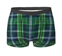 OdDdot Kilauea - Sous-vêtements pour homme - Imprimé volcanos - Confortable et respirant - Boxer athlétique, Tartan écossais bleu, M