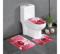 OdDdot Lot de 3 tapis de salle de bain doux et antidérapant à imprimé cerises rouges pour salle de bain, chambre à coucher, cuisine