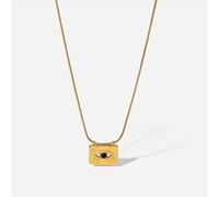 OdDdot Nouveau Collier en Acier Inoxydable Pendentif œil carré Serpent os chaîne Partie 18k Collier plaqué Or Bijoux Cadeaux d’Anniversaire